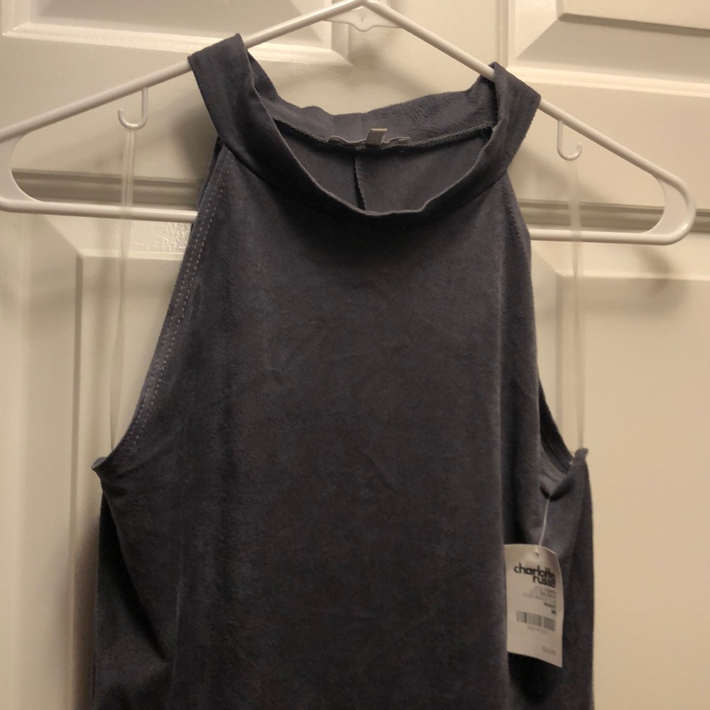 Charlotte Russe Suede Halter Dress Medium